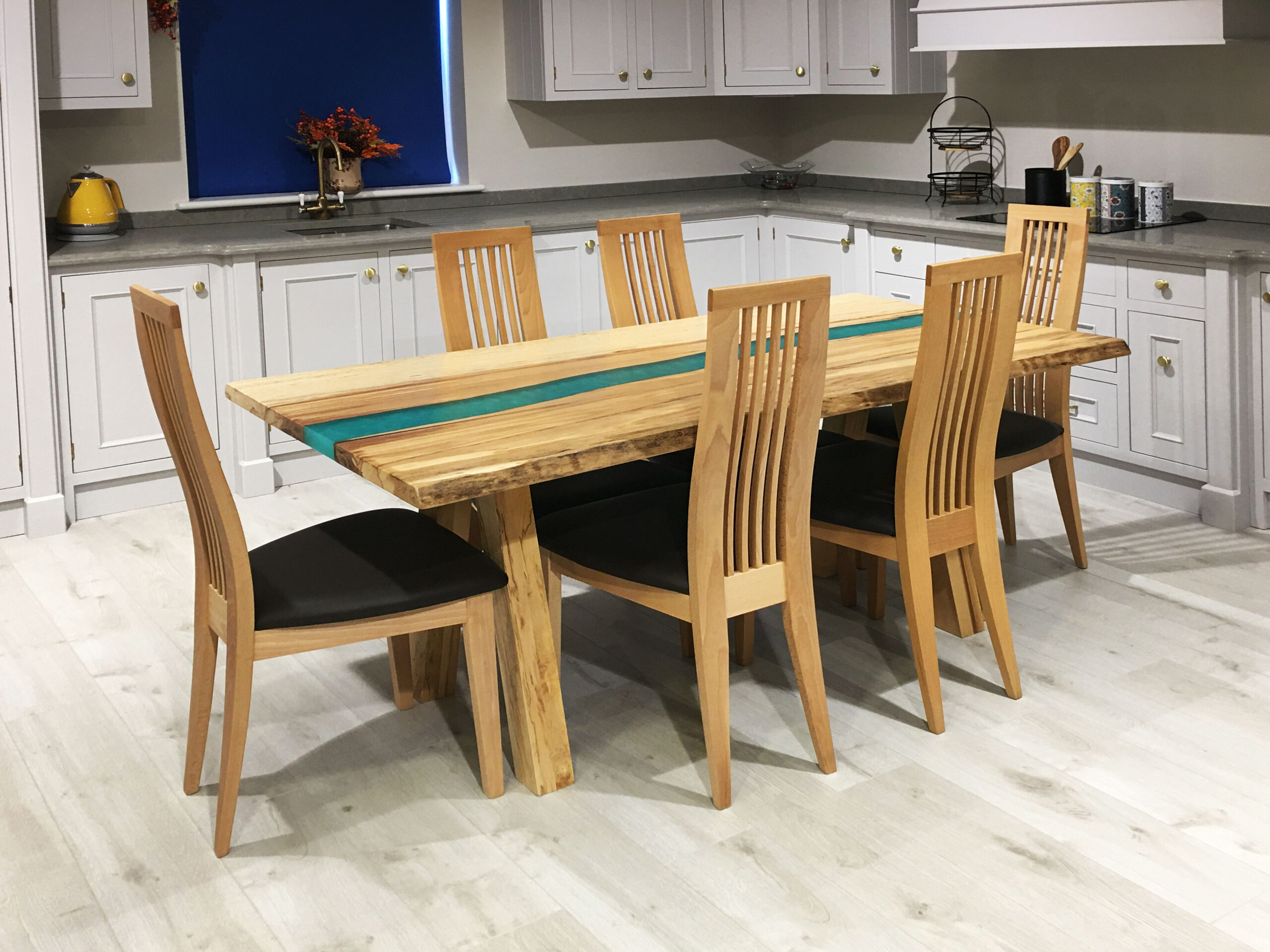 Beech dining table and 6 online chairs